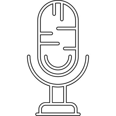 mikrofon simgesi. Web için mikrofon vektör simgelerinin özet çizimi