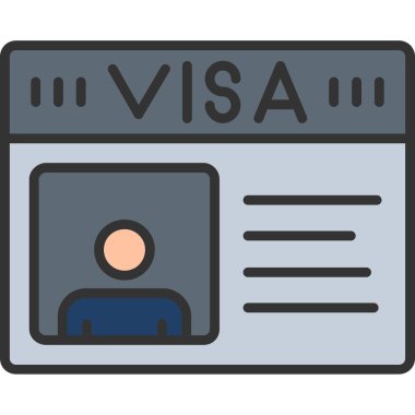 vize düz vektör simgesi