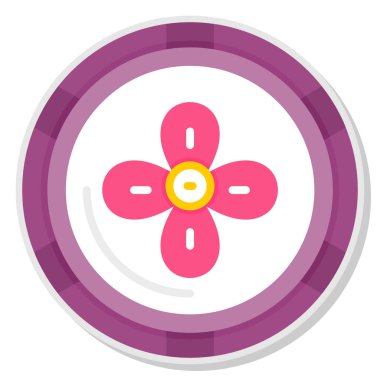 Bir çiçek ve çiçek biçiminde vektör illüstrasyonu