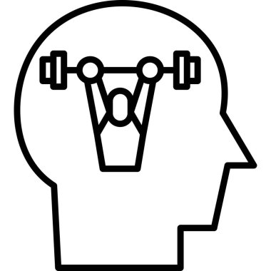 Beyin. Web simgesi basit illüstrasyon