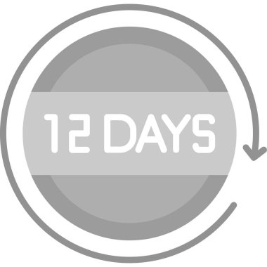 Moda tasarım tarzında 1 gün kaldı. Beyaz arkaplanda 16 günlük bir simge izole edildi. günlerce kalan simge vektör simgesi basit ve modern düz sembol