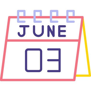 Tarihi olan 1 Haziran takvim simgesi. Takvim, tarih ve Haziran. Takvim. Ayın özeti. Takvim. vektör arkaplanı konsept