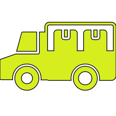 yeşil kamyon simgesi, vektör illüstrasyonu