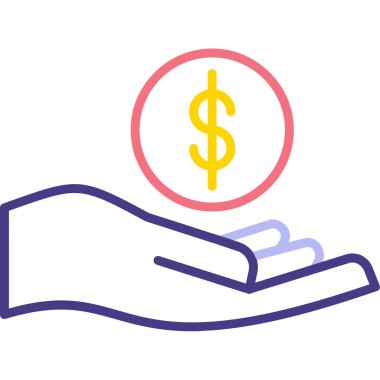 Dolar işareti. Web simgesi basit illüstrasyon