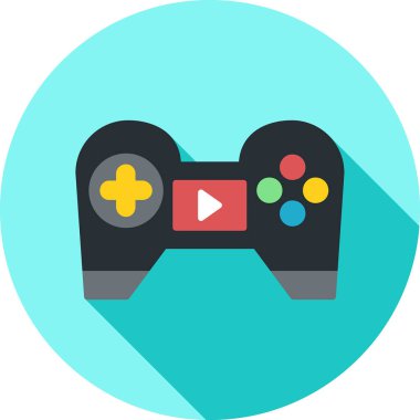 Video oyun simgesi, düz vektör tasarımı.