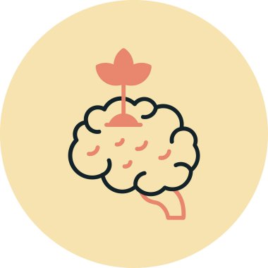 Beyin. Web simgesi basit illüstrasyon