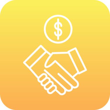 Dolar simgesi olan iş tokalaşması