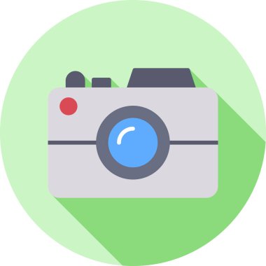 Kamera düz simgesi, vektör, illüstrasyon