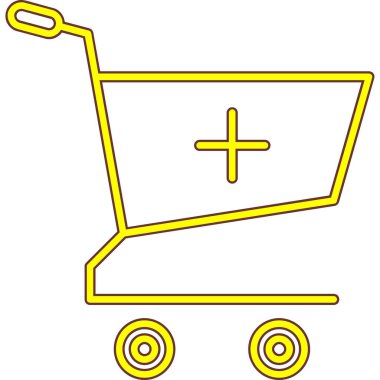 Araba ikonu. Web için süpermarket vektör simgelerinin özet çizimi