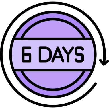 Haftanın günleri. Doldurulmuş dış hat biçiminde simge.