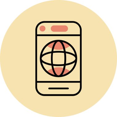 Modern telefon simgesinin vektör illüstrasyonu