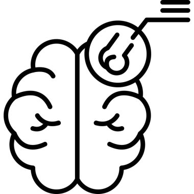 Beyin. Web simgesi basit illüstrasyon