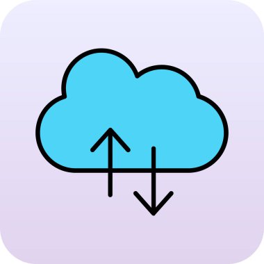 Bulut bilgi işlem simgesi beyaz arka plan üzerinde izole