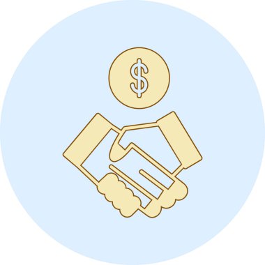 Dolar işareti olan bir elin vektör çizimi