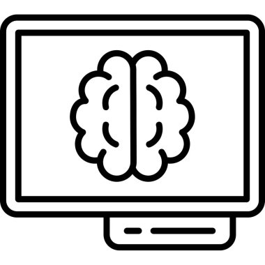 içinde beyin olan dizüstü bilgisayar vektör çizimi tasarımı