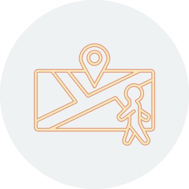 Bir harita simgesinin vektör illüstrasyonu