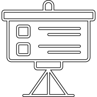 iş sunumu sunum simgesi ana hat biçiminde