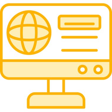 Monitör. Web simgesi basit illüstrasyon