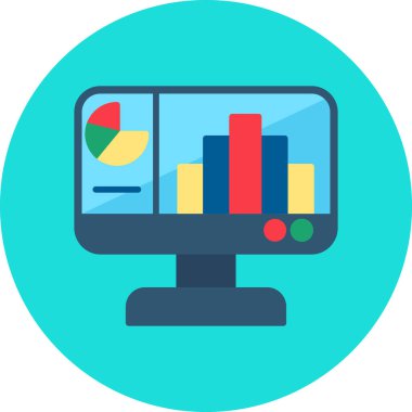 düz biçimli analitik bilgisayar simgesi