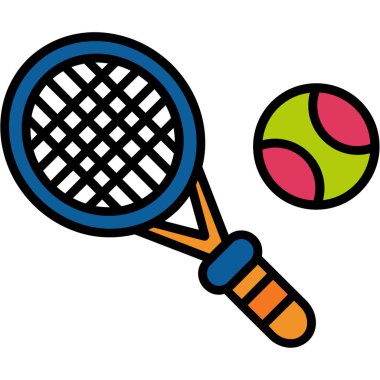 top raket simgesi renk ana hatları vektörü