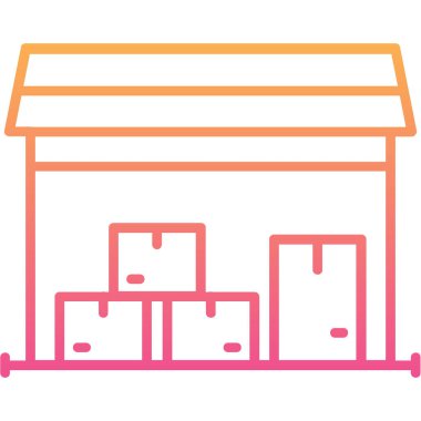 Depo. Web simgesi basit illüstrasyon