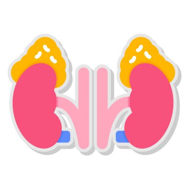 İnsan böbrekleri ikonu. Basit resimleme