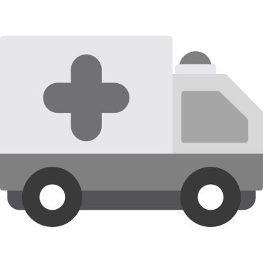 ambülans düz vektör simgesi
