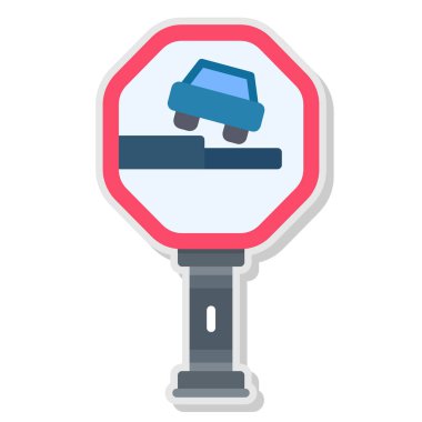 Trafik işareti simgesi, izometrik 3d biçimi