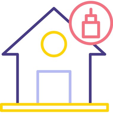 Bina. Web simgesi basit illüstrasyon