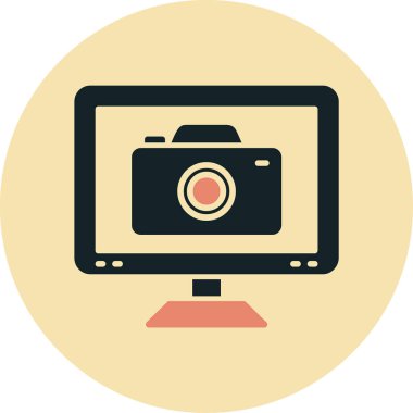 Kamera. Web simgesi basit illüstrasyon