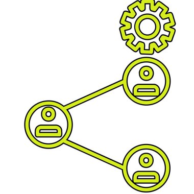 Takım çalışması ikonu. Web için takım çalışması vektör simgelerinin özet çizimi