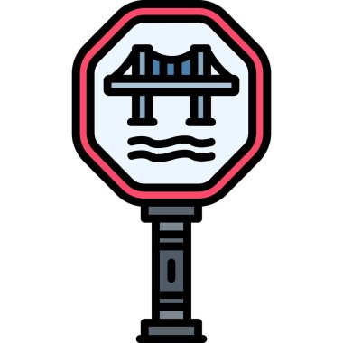 Trafik koni simgesi. Web için trafik koni vektör simgesinin basit Illustration