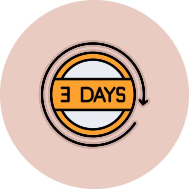 3 günlük bir ikon. vektör illüstrasyonu