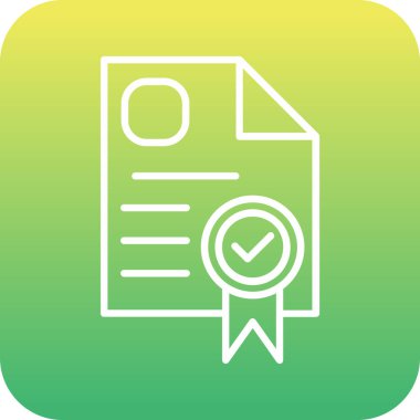 eşsiz sertifika vektör çizgisi simgesi