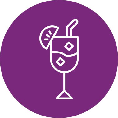 Kokteyl ikonu vektör illüstrasyonu