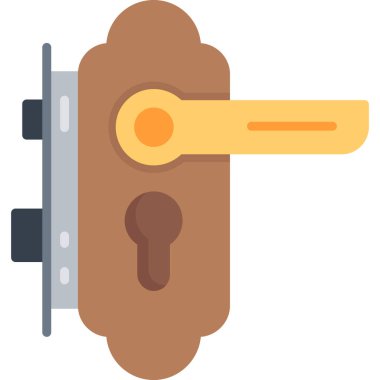 Kapı kilidi ikon vektör illüstrasyonu