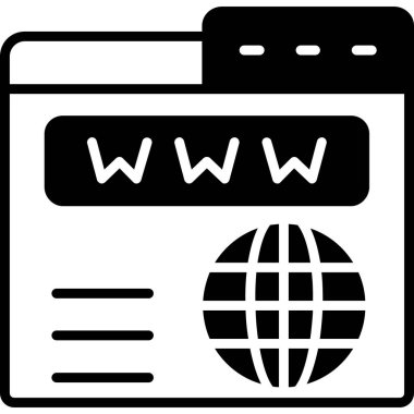 İnternet web simgesi basit illüstrasyon, web sayfası vektör sembolü