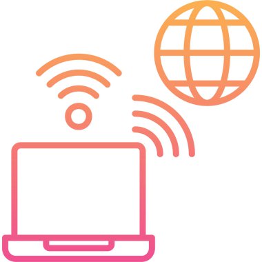 Kablosuz. Web simgesi basit illüstrasyon