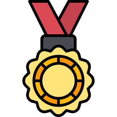 Madalya simgesi, vektör illüstrasyonu