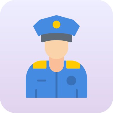 Polis memuru ikon vektör illüstrasyonu