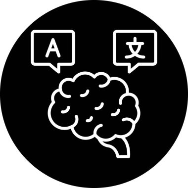 beyin ikonu vektör illüstrasyonu