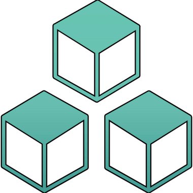 küp simgesi, modern vektör illüstrasyonu