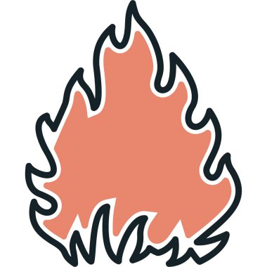 Yangın. Web simgesi basit illüstrasyon