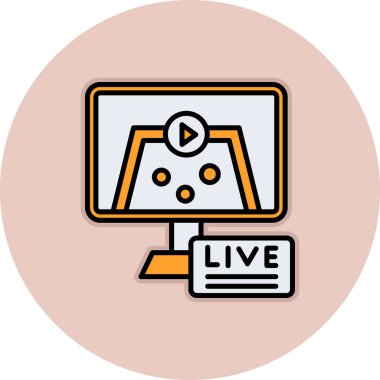 video canlı renk vektör simgesi düzenlenebilir