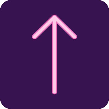 Yönlendirme vektörü simgesi. resim biçimi yuvarlak kare düğme içinde pembe ve mor renkler içinde bir düz simge sembolüdür..