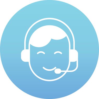 Çağrı merkezi operatörü düz glif simgesi