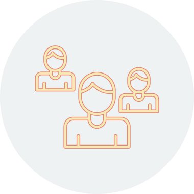 Yuvarlak bir çerçevede insan yüzünün vektör resmedilmesi