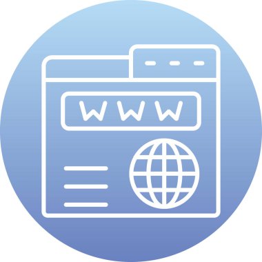 Tarayıcı tarayıcı internet simgesi ile doldurulmuş ana hatlar biçimi