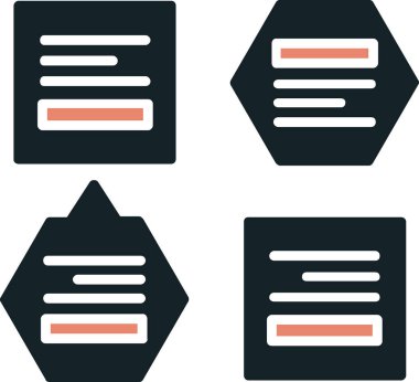 Farklı türde belgelere sahip vektör simgeleri kümesi