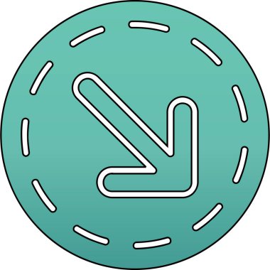 Mavi ve kırmızı yuvarlak simgenin vektör çizimi